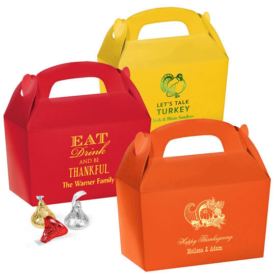 Personalized Large Favor Boxes for Thanksgiving